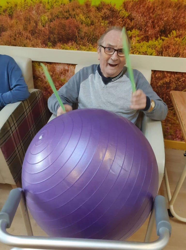 DOUBLE WIN WITH DRUMMING ON EXERCISE BALLS | Camelot Care Dementia ...