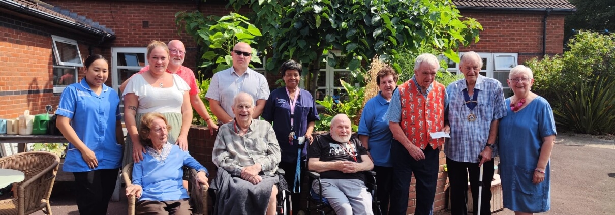 Representatives of Bridgwater Gangs and Features with residents and staff from Avalon Nursing Home